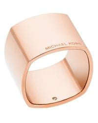 Michael Kors | Gold Etched Logo Band Ring | Lyst
