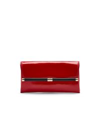 Diane von Furstenberg | Red 440 Envelope Patent Leather Clutch | Lyst