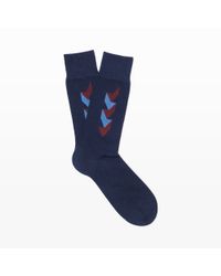 Club Monaco | Blue Abstract Diamond Sock for Men | Lyst