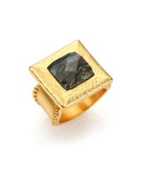 Stephanie Kantis | Black Flapper Labradorite Square Cocktail Ring | Lyst