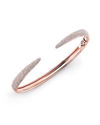 Anne Sisteron - Pink 14kt Rose Gold Diamond Horn Bangle - Lyst