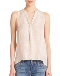Joie | Beige Aruna Silk Python-print Sleeveless Blouse | Lyst