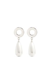 Givenchy | Metallic 'pearl Pendant' Brass Magnetic Earrings | Lyst