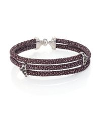 Stinghd | Black Diamond, 18k White Gold & Stingray Triangle Wrap Bracelet for Men | Lyst