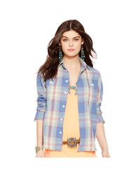 Polo Ralph Lauren | Blue Plaid Cotton Workshirt | Lyst