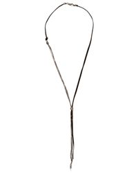 Emanuele Bicocchi | Metallic Silver Bead, Chain & Leather Necklace for Men | Lyst