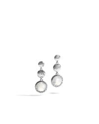 John Hardy | Metallic Hammered Triple Drop Earring With Moon Quartz | Lyst
