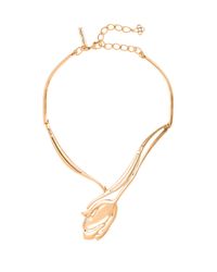 Oscar de la Renta | Metallic Delicate Russian Gold Tulip Necklace | Lyst