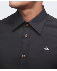 Vivienne Westwood Black One Button Orb Shirt for men