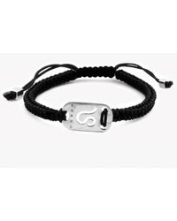 Tateossian - Metallic Zodiac Silver Leo Black Macramé Bracelet for Men - Lyst