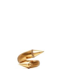Alexander McQueen | Metallic Double Spike Skull Ring | Lyst