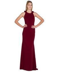 Badgley Mischka | Purple Ruffle Back Evening Gown | Lyst