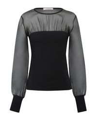 Dorothee Schumacher - Black Playful Silhouettes Shirt, O-neck, 1/1 - Lyst