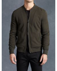 John Varvatos | Green Fleece Lined Zip Front Jacket for Men | Lyst