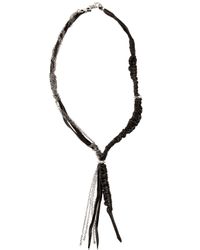 Emanuele Bicocchi | Metallic Woven Leather Sterling Silver Necklace for Men | Lyst
