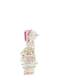 Assad Mounser | Multicolor Neon Stone And Clear Crystal Drop Earrings | Lyst