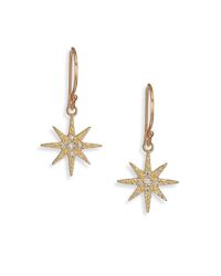 Mizuki | Metallic Icicles Diamond & 14k Yellow Gold Star Drop Earrings | Lyst