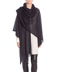Eileen Fisher | Black Airy Knit Wrap | Lyst