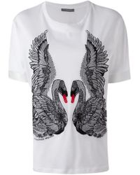 Alexander McQueen | White Embroidered Swan T-shirt | Lyst