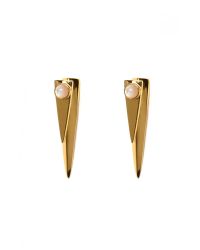 Lizzie Fortunato | Metallic Pyramid Pearl Earrings | Lyst