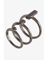French Connection | Metallic Perpendicular Bar Ring Set | Lyst
