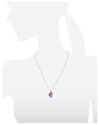 Mia & Beverly - Purple Gemstones 18k White Gold Pendant Necklace - Lyst