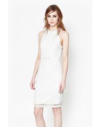 French Connection | White Pearl Embellished Cage Dress | Lyst