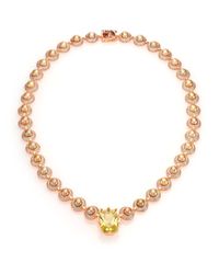 Eddie Borgo | Pink 7mm Tan Round Freshwater Pearl & Crystal Estate Necklace | Lyst