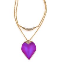 Alexis Bittar | Purple Pop Surrealist Lucite & Crystal Two-tier Pendant Necklace | Lyst
