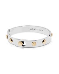 Michael Kors - Metallic Astor Two Tone Metal Bangle W/studs - Lyst