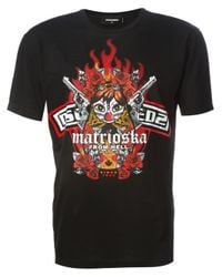 DSquared² | Black Matrioska Print T-shirt for Men | Lyst