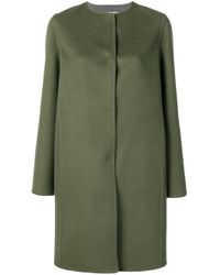 Manzoni 24 Mantel Met Enkele Rij Knopen in het Green