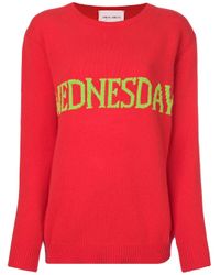 Alberta Ferretti Red Wednesday Intarsia Sweater