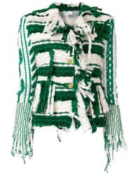 Thom Browne Shrunken Tweed Sport Coat in het Green