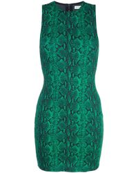 Alice + Olivia Green Kleid mit Schlangenleder-Print