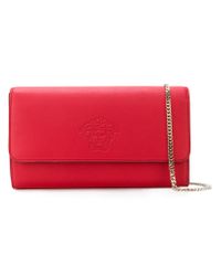 Versace - Red Embossed Medusa Clutch - Lyst