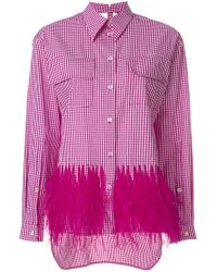 N°21 - Pink No21 Embellished Gingham Shirt - Lyst