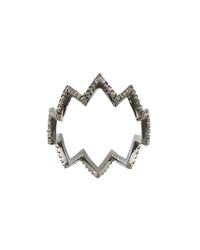 FEDERICA TOSI - Metallic Zig Zag Ring - Lyst