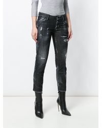 DSquared² Black Jeans im Distressed-Look
