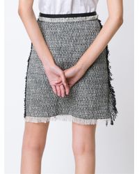 Lyst - Lanvin Fringed Detail Skirt in Black