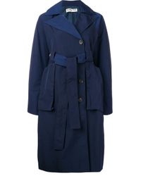 Gabardina con textura suave AALTO de color Blue