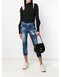DSquared² Blue Ausgewaschene Cropped-Jeans