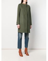 Manzoni 24 Mantel Met Enkele Rij Knopen in het Green