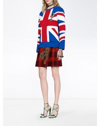 Sweat-shirt avec motif intarsia Union Jack Gucci en coloris Red