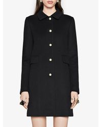 Abrigo de botonadura simple Gucci de color Black