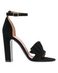 Via Roma 15 Black Suede Sandals