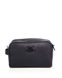 Giorgio Armani | Blue Leather Toiletry Case for Men | Lyst