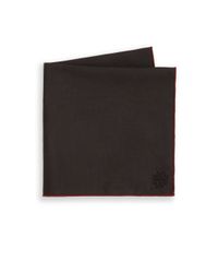 Hook + Albert | Black Solid Cotton Pocket Square for Men | Lyst