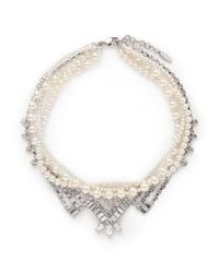 Joomi Lim | White 'rebel Romance' Faux Pearl Crystal Collar Necklace | Lyst