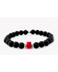 Tateossian - Matte Bead Bracelet In Red for Men - Lyst